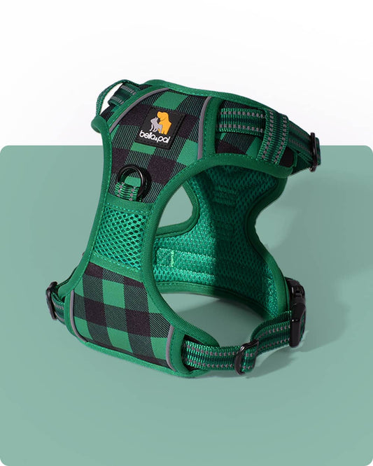 Smart Pro No Pull Dog Harness - Scottish Style Green Grid
