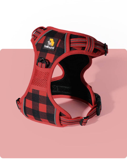 Smart Pro No Pull Dog Harness - Scottish Style Red Grid