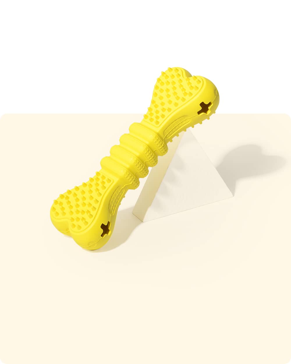 Treat Dispensing Dog Toy - Yellow Bone