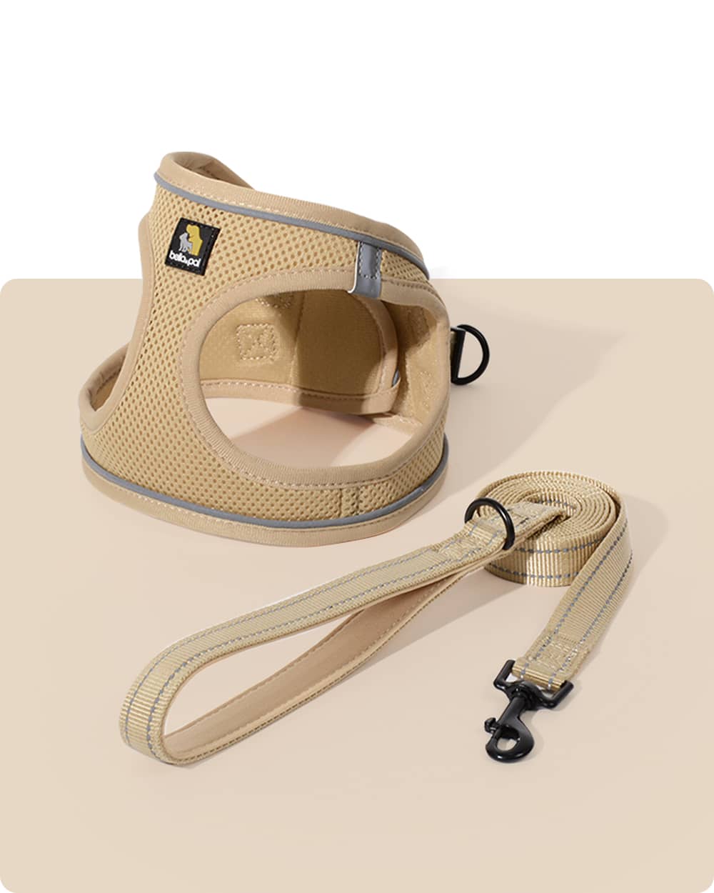 OxyMesh Velcro Step-in Harness and Leash Set - Tan