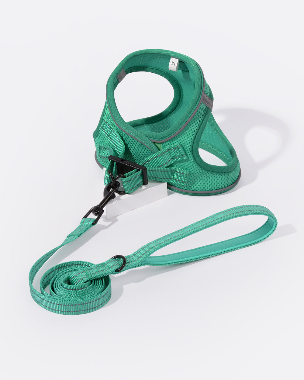 OxyMesh Velcro Step-in Harness and Leash Set - Emerald