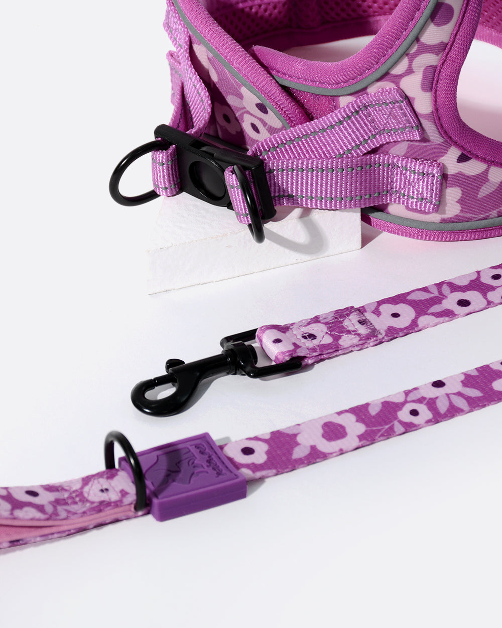 OxyMesh Velcro Step-in Harness and Leash Set - Summer Flowers